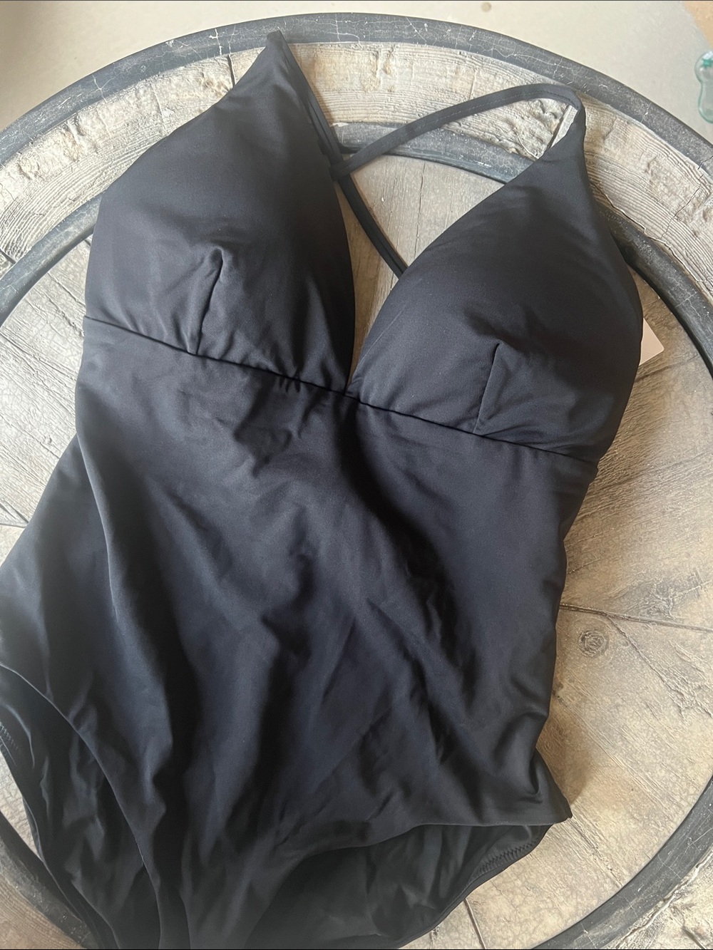 Calia Black One-Piece Swimsuit with Supportive V-Front